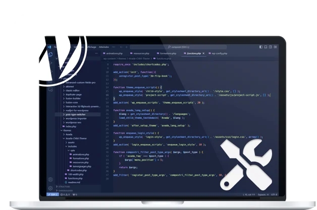 laptop visual studio code maintenance wordpress